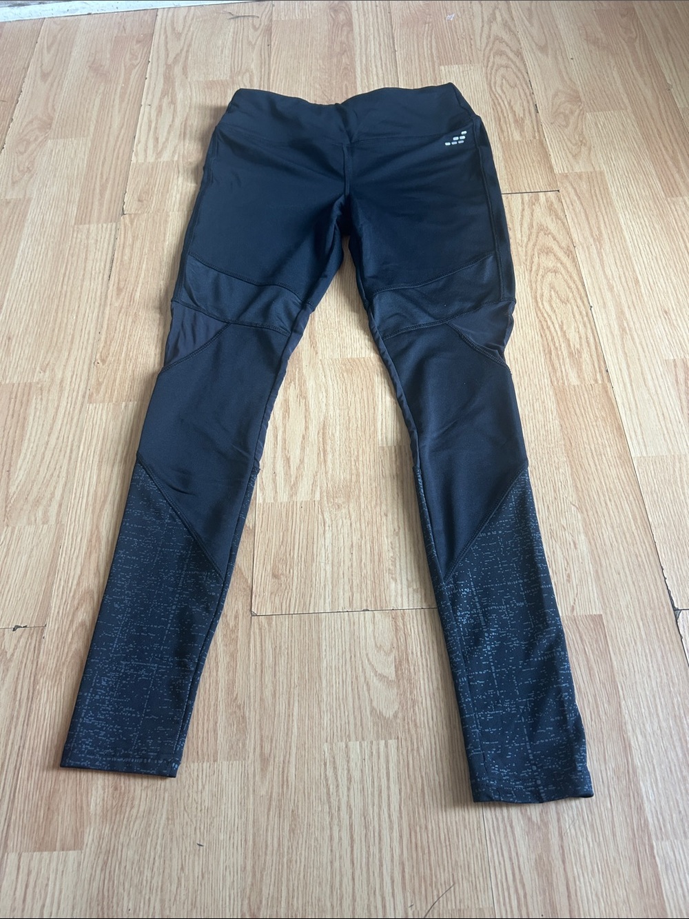 Black Performance Leggings with Reflective Detail